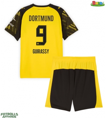 Borussia Dortmund Serhou Guirassy #9 Hemmaställ Barn 2025-26 Kortärmad (+ Korta byxor)